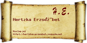Hertzka Erzsébet névjegykártya